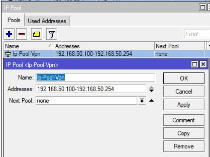 Настройка SSTP в MikroTik, создание IP пула для VPN клиентов SSTP